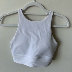 Lululemon White Sports Tank with Built-in Bra